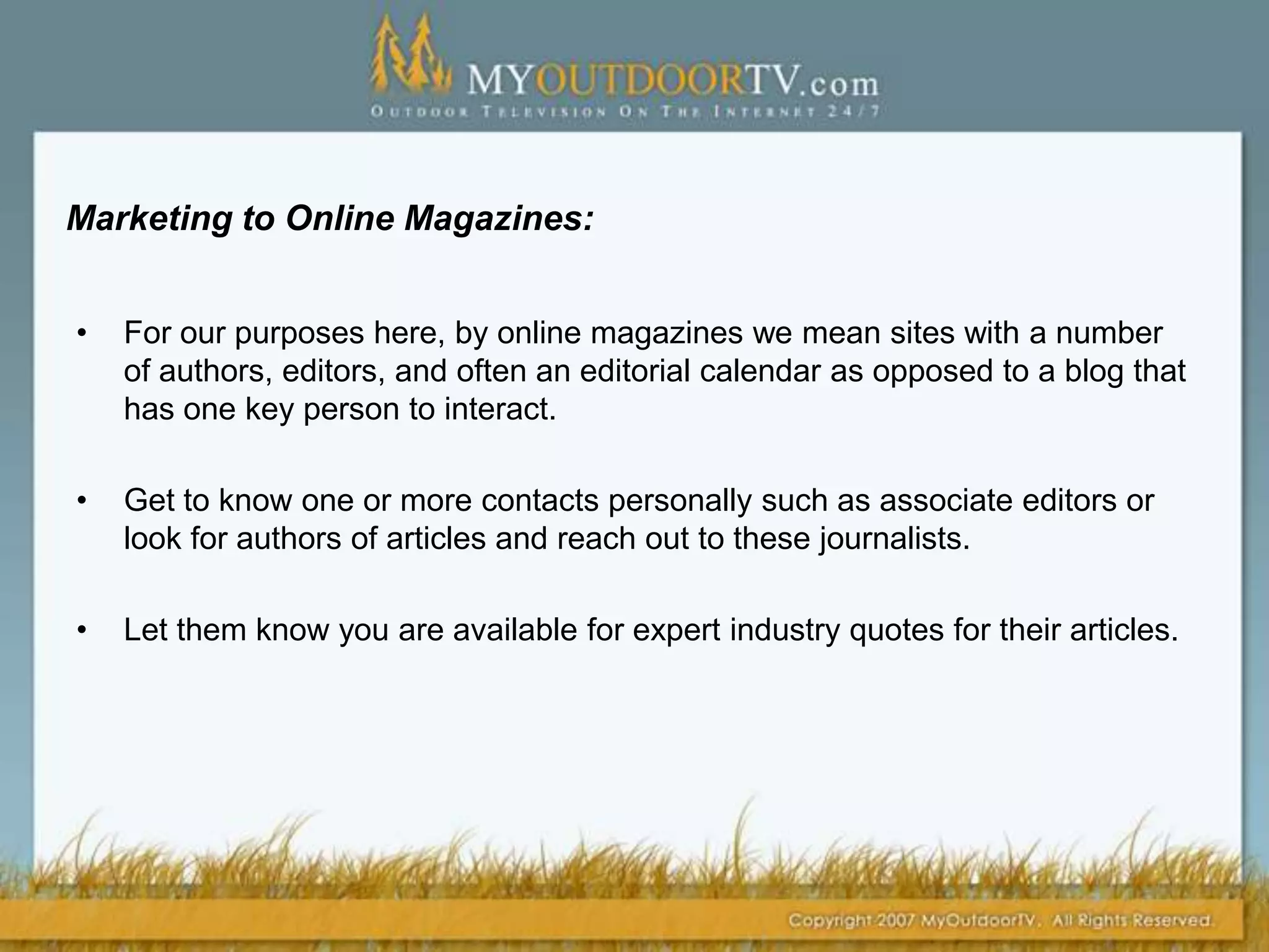 Blog Searches:Also check out:Technorati Blog Directory. You can scan the directory or search on a topic. www.technorati.com/blogs/directory/BlogRank. BlogRank collects data on a growing number of blogs and ranks them based on a number of criteria including RSS membership, incoming links, Google PageRank, number of visitors, popularity in social sites, etc.AdAge Power 150. If the topic is marketing, check this list on AdAge .