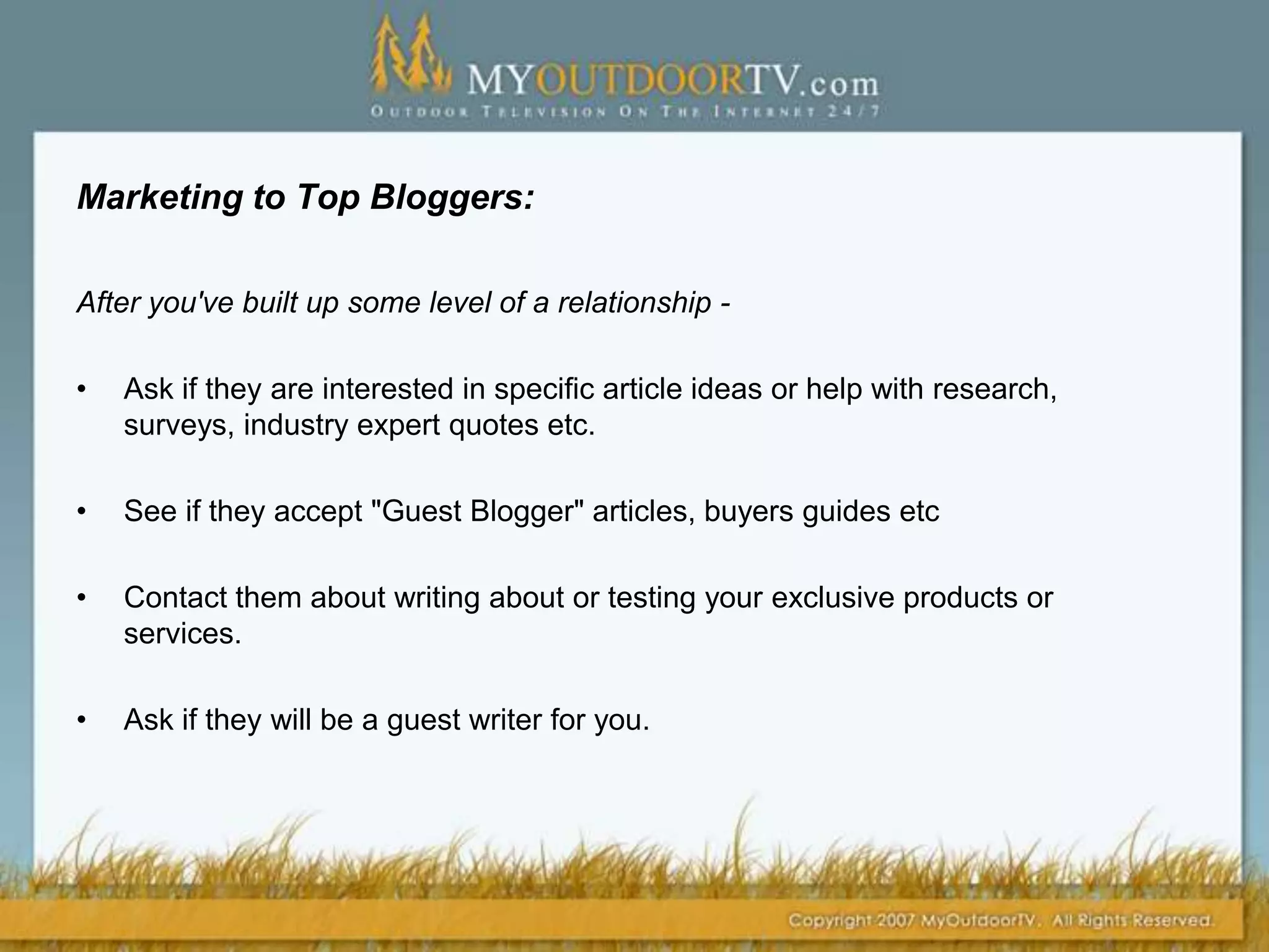 Understanding Online Article Marketing:Sigh–I am sad. I remember when content used to be called writing. I must be missing something, but this sounds like an SEO job…A good content marketer is a combination of literary agent, publicist, and white-hat SEO. If businesses have something to say but don’t pay for content marketing, either they’re doing it themselves and possibly winning, or not doing it at all and losing. Too many messages are competing among a limited, weary and jaded audience for businesses to cling anymore to the principle of “if we post it, they will come.Effective article marketing is not about submitting articles to article submission sites. Effective article marketing is about writing quality articles that are useful or interesting to your market, using some on your own website and getting some published on other related websites.