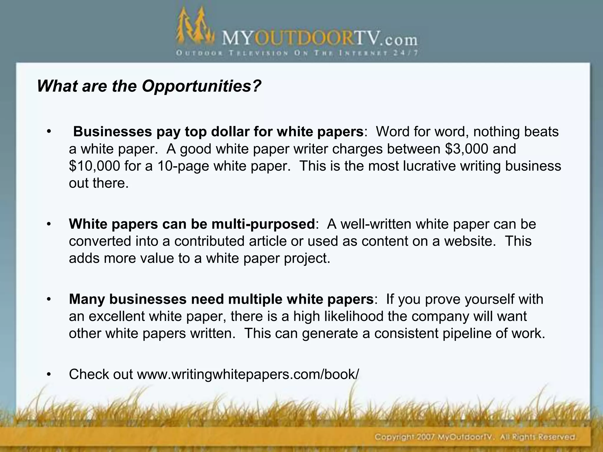Marketing to Online Magazines:Ask if they are interested in specific article ideas, many magazines have an editorial calendar available listing the types of articles they plan to publish for each publication for a year in advance so look around for it or better yet, ask them for it. Some magazines accept freelance articles while others may write about your idea.
