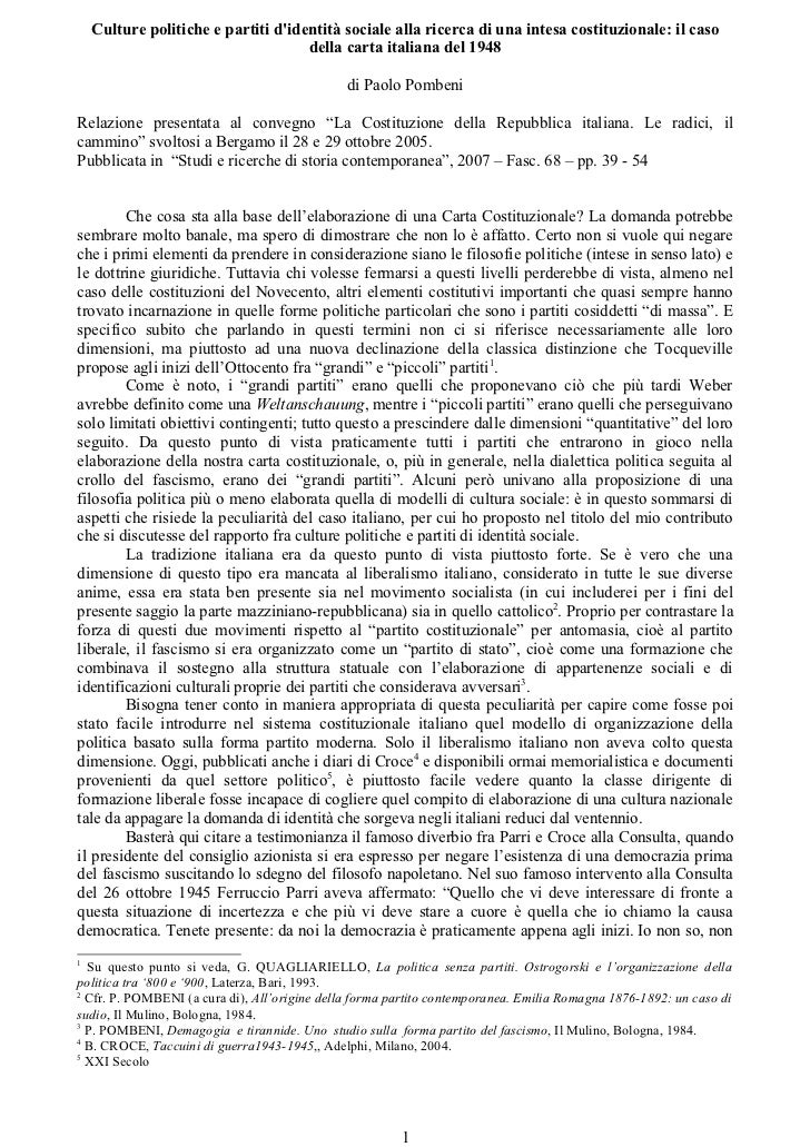 Culture politiche e partiti d'identità sociale alla 