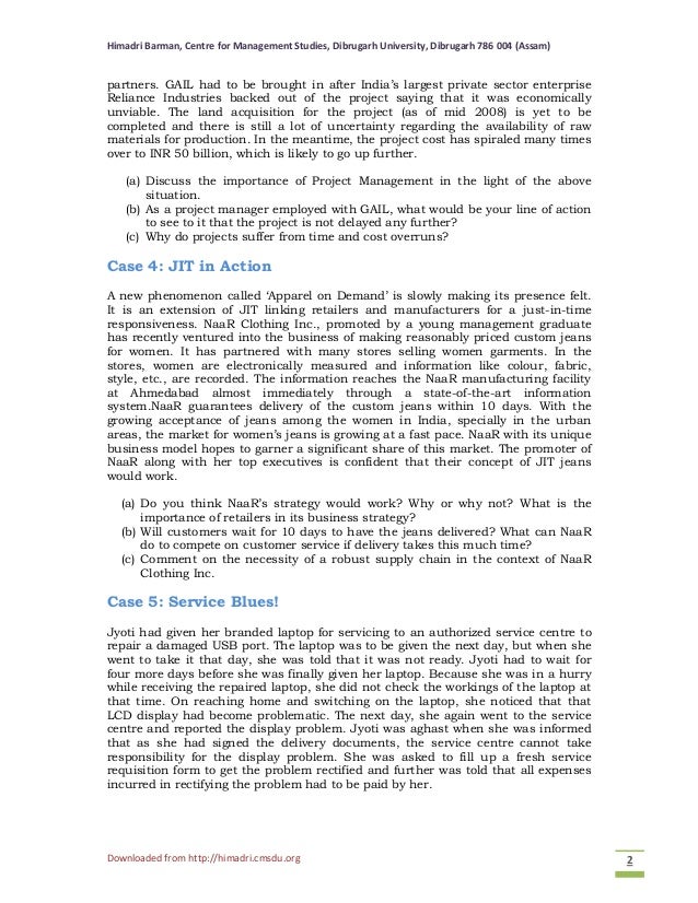 Pom case study with answers image