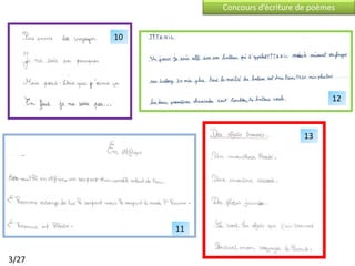 Concours d’écriture de poèmes


       10




                                             12



                                      13




            11


3/27
 