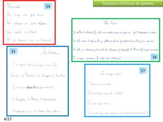 Concours d’écriture de poèmes
        14




   15
                                         16


                                  17




4/27
 