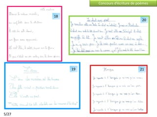 Concours d’écriture de poèmes


       18
                                          20




            19                           21




5/27
 