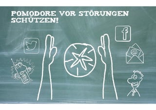 POMODORE VOR STÖRUNGEN
SCHÜTZEN!
INTERNE ABLENKUNGEN

Social Media

Hunger / Durst

EXTERNE STÖRUNGEN

Anrufer

E-Mail-Benachrichtigungen

Neue Aufgaben

Unangemeldete
Besucher

Ideen
Kontakter-Schule | © 2012 | Andreas Wiehrdt, München |  www.kontakterschule.de

 