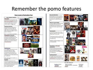 Remember the pomo features
 