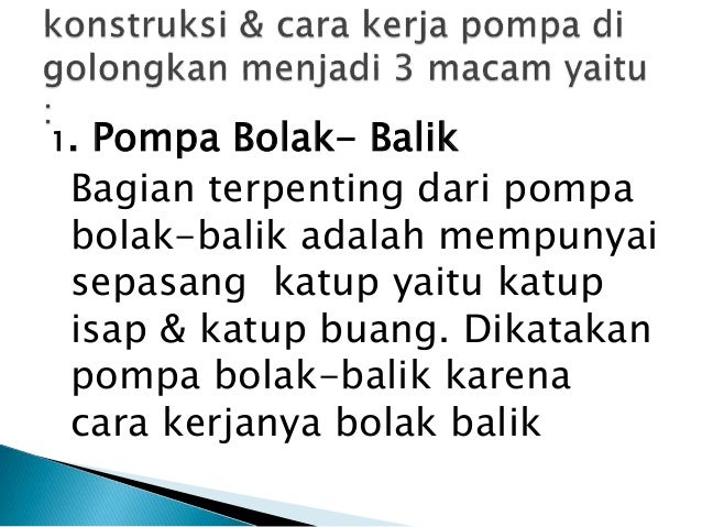Pompa bolak balik