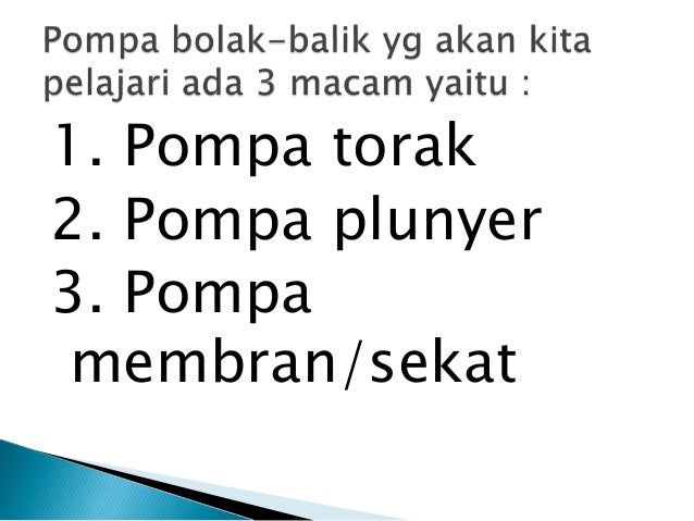 Pompa bolak balik Pompa bolak balik