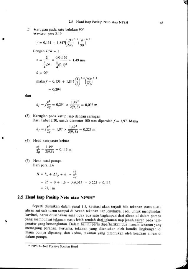 Contoh Soal Menghitung Head Total Pompa - Deretan Contoh