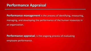 Principles of Management - Performance Appraisal methods | PPSX