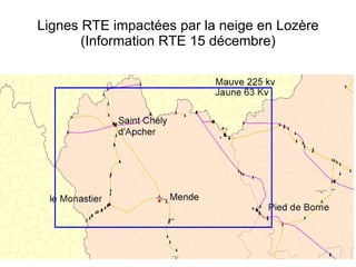 Lignes RTE impactées par la neige en Lozère (Information RTE 15 décembre) 