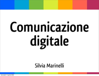 Comunicazione
                    digitale
                           Silvia Marinelli
mercoledì 15 aprile 2009
 