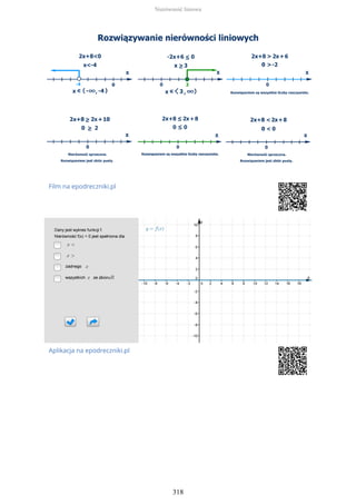 Film na epodreczniki.pl
Aplikacja na epodreczniki.pl
Nierówność liniowa
318
 