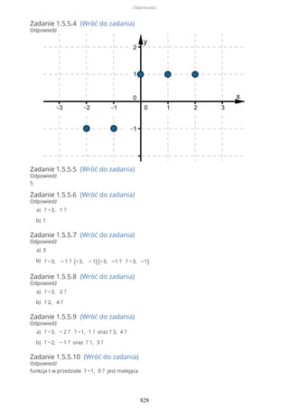 Zadanie 1.5.5.4 (Wróć do zadania)
Odpowiedź
Zadanie 1.5.5.5 (Wróć do zadania)
Odpowiedź
5
Zadanie 1.5.5.6 (Wróć do zadania)
Odpowiedź
Zadanie 1.5.5.7 (Wróć do zadania)
Odpowiedź
Zadanie 1.5.5.8 (Wróć do zadania)
Odpowiedź
Zadanie 1.5.5.9 (Wróć do zadania)
Odpowiedź
Zadanie 1.5.5.10 (Wróć do zadania)
Odpowiedź
funkcja t w przedziale ? −1, 0 ? jest malejąca
? −3, 1 ?a)
1b)
3a)
? −3, − 1 ? (−3, − 1) (−3, −1 ? ? −3, −1)b)
? −3, 2 ?a)
? 2, 4 ?b)
? −3, − 2 ? ? −1, 1 ? oraz ? 3, 4 ?a)
? −2, − 1 ? oraz ? 1, 3 ?b)
Odpowiedzi
828
 