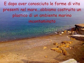 E dopo aver conosciuto le forme di vita presenti nel mare...abbiamo costruito un plastico di un ambiente marino incontaminato 