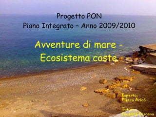 Progetto PON Piano Integrato – Anno 2009/2010 Avventure di mare - Ecosistema coste Esperto: Pietro Aricò Tutor: Faustina Toscano 
