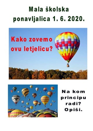 Ponavljalica 1. 6. 2020.