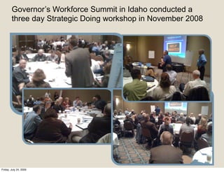 Governor’s Workforce Summit in Idaho conducted a
        three day Strategic Doing workshop in November 2008




Friday, July 24, 2009
 