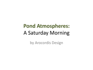 Pond Atmospheres: 
A Saturday Morning 
by Arocordis Design 
 