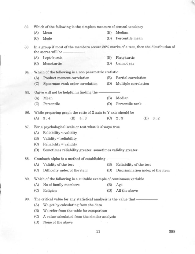Pondicherry university 2010 m.sc. applied psychology entrance exam