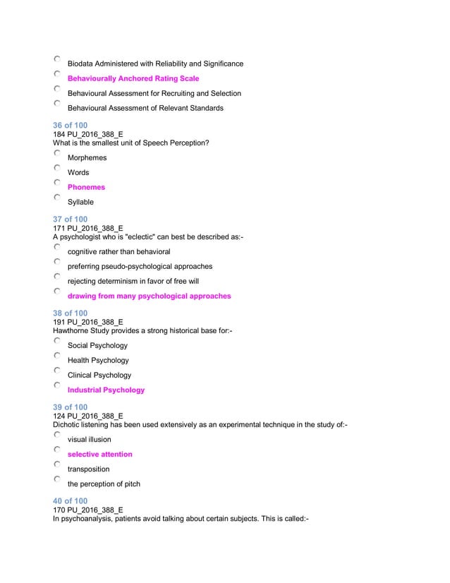 Pondicherry university 2016 m.sc. applied psychology entrance exam