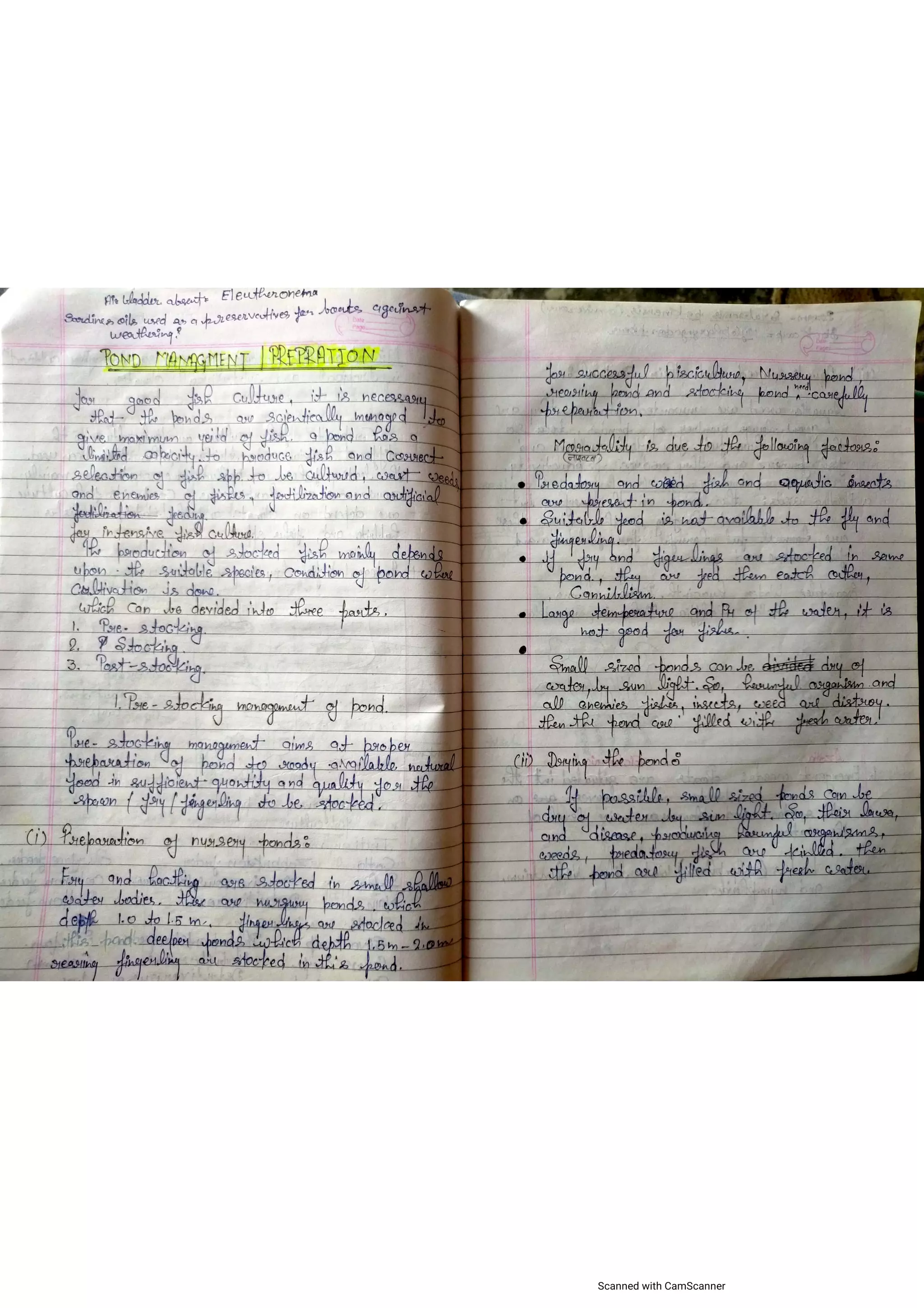 Pond management by Ashish sahu