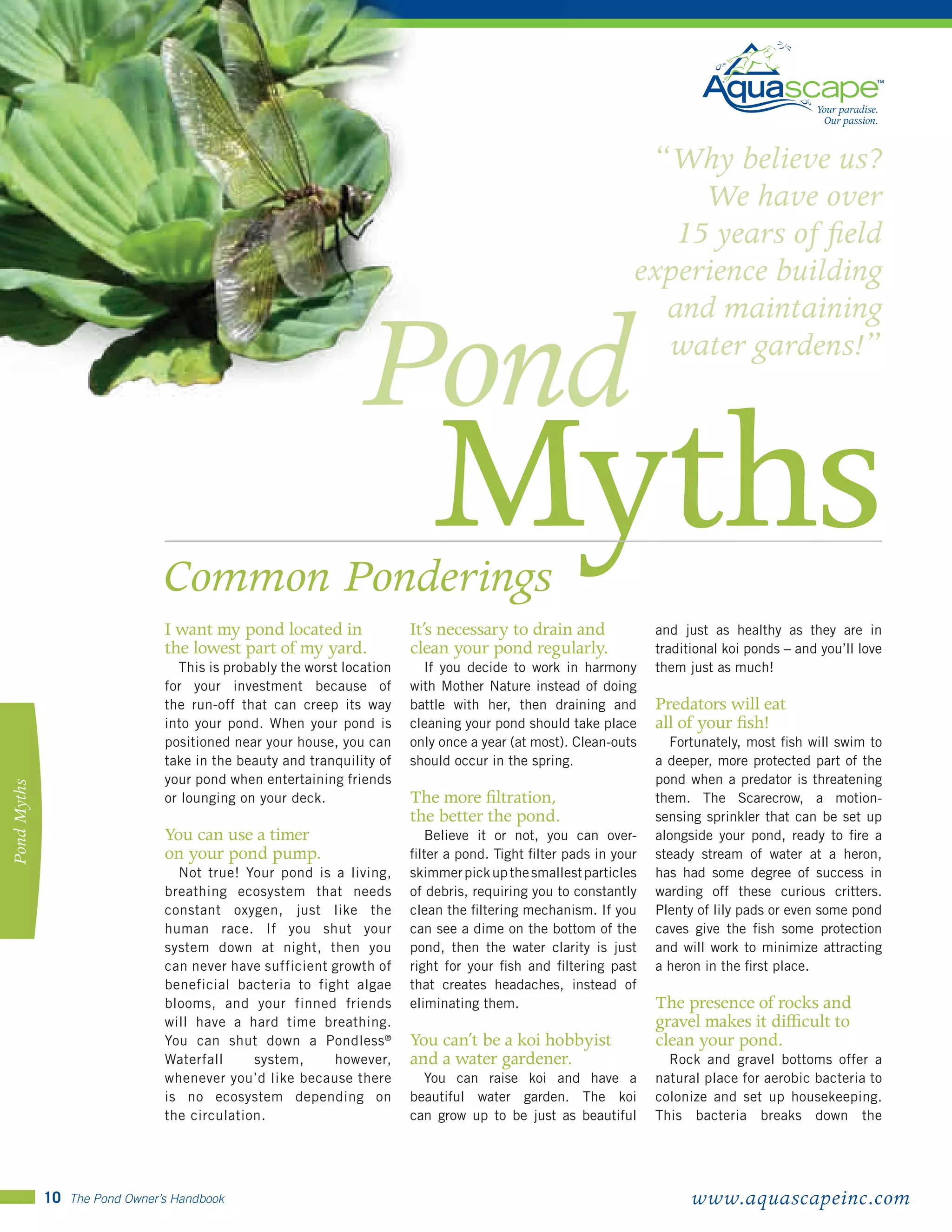 Pond Owners Manual