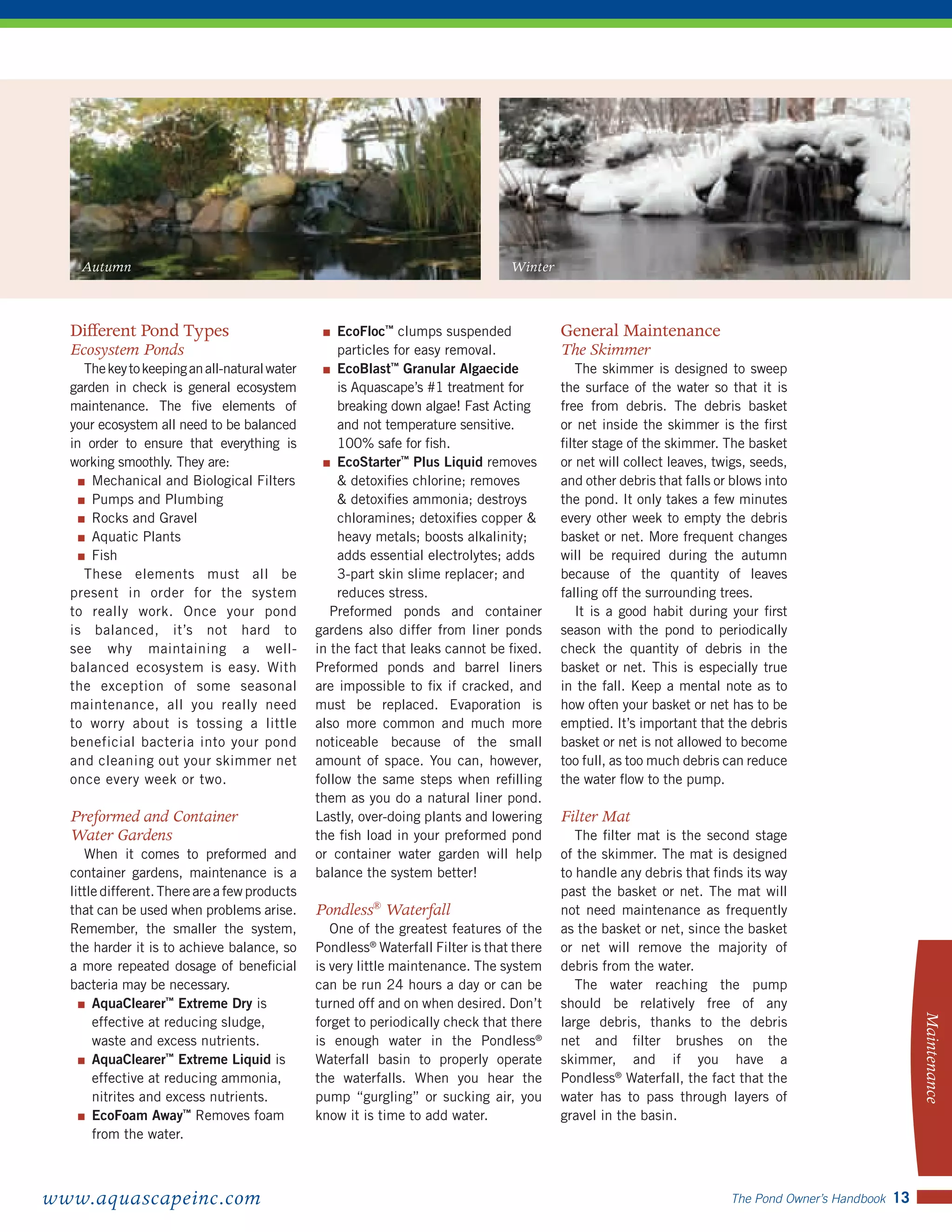 Pond Owners Manual