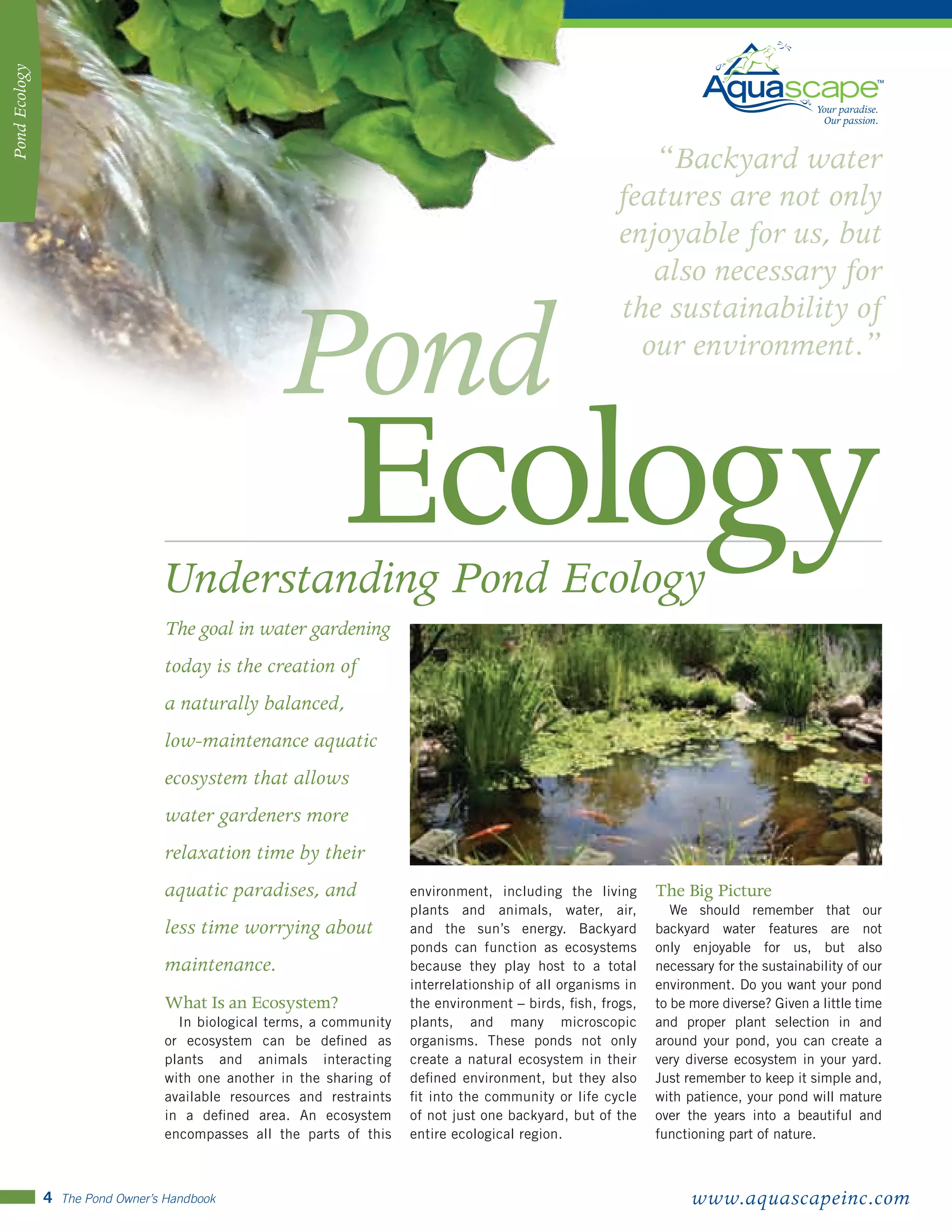 Pond Owners Manual