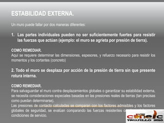 Para determinar la ubicación de esta fuerza de presión de tierra Po, necesitamos haciendo momentos respecto al fondo del muro.PRESIÓN ACTIVACuando el muro se aleja del relleno, ejerciendo el suelo una presión contra el muro