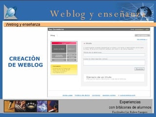 Weblog y enseñanza  CREACIÒN DE WEBLOG 
