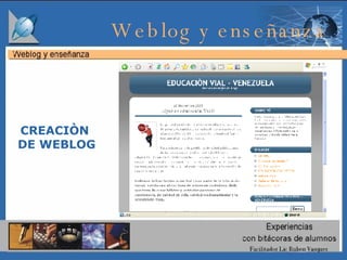 Weblog y enseñanza  CREACIÒN DE WEBLOG 