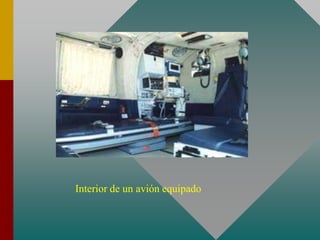 Interior de un avión equipado
 