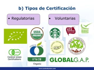 b) Tipos de Certificación

• Regulatorias    •   Voluntarias
 