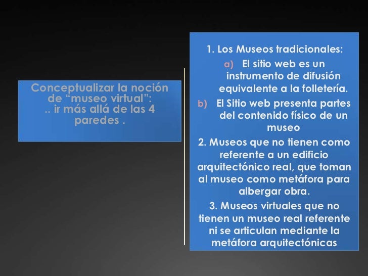 El Museo Virtual Como Espacio Para La Construccion De Conocimientos