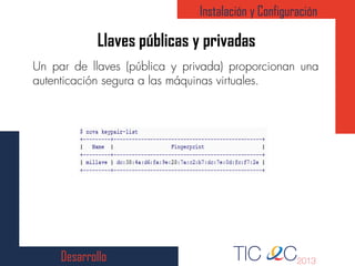 Desarrollo
Llaves públicas y privadas
Instalación y Configuración
 