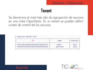 Desarrollo
Tenant
Instalación y Configuración
 