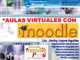 Lic. Jonhy Leyva Aguilar http://aulantic.edumoot.com http://aulantic.blogspot.com http://aulantic.ning.com http://aulantic.spruz.com [email_address] SKYPE: jonhyleyva 