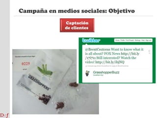 Campaña en medios sociales: TargetPerfil de usuario en redes socialesTrendFollowersSimple Social Networks“Llevo poco tiempo en esto de las redes sociales, voy entrando poco a poco”“En cuanto llego a casa me conecto a ver qué hay” 30%19%41%10%“ He probado a hacerme cuenta en casi todas las redes” “Tengo siempre abierto el Facebook” “Si me gustan, pero tampoco estoy todo el día solo cuando tengo tiempo”Social Media SelectorsSocial Media Addicts