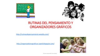 RUTINAS DEL PENSAMIENTO Y
ORGANIZADORES GRÁFICOS
Teresa Izquierdo Fernández
http://rutinasdepensamiento.weebly.com/
http://organizadoresgraficos-isped.blogspot.com/
 