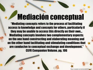 “Mediating concepts refers to the process of facilitating
access to knowledge and concepts for others, particularly if
the...