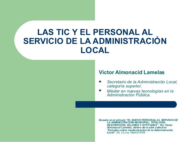 LAS TIC Y EL PERSONAL AL SERVICIO DE LA ADMINISTRACIÓN LOCAL