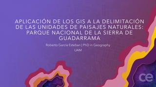 Aplicación de los GIS a la delimitación de unidades de paisajes natur…