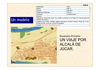 Un modelo



            Escenario Primaria:
            UN VIAJE POR
            ALCALÁ DE
            JÚCAR.
 