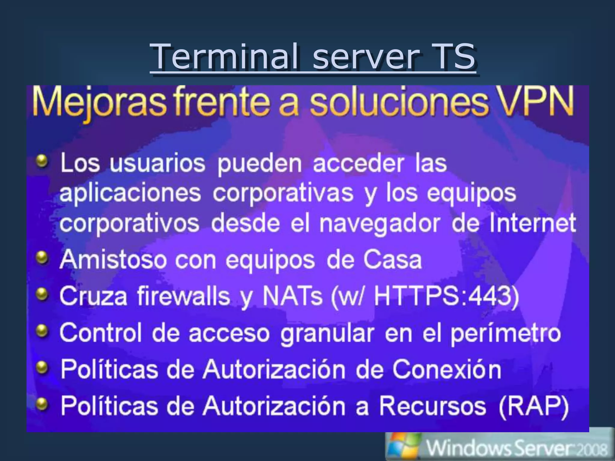 Terminal server TS
 