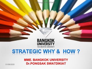 MME. BANGKOK UNIVERSITY
Dr.PONGSAK SWATDIKIAT01/06/2020
Dr.Pongsak SWATDIKIAT
 