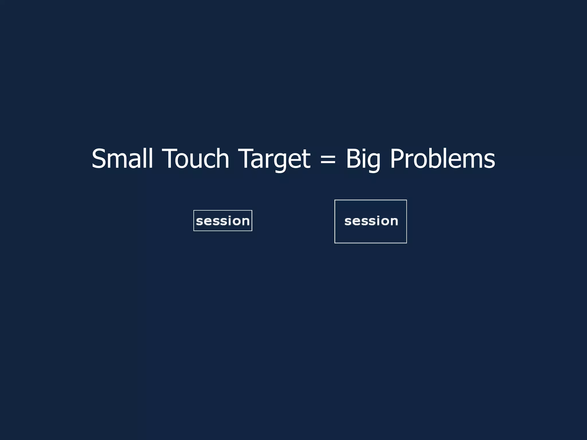 Small Touch Target = Big Problems
 