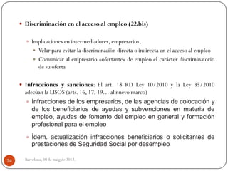  Discriminación en el acceso al empleo (22.bis)


        Implicaciones en intermediadores, empresarios,
              ...