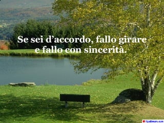 Se sei d’accordo, fallo girare e fallo con sincerità.  