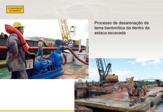 Processo de desarenação da
lama bentonítica de dentro da
estaca escavada

 